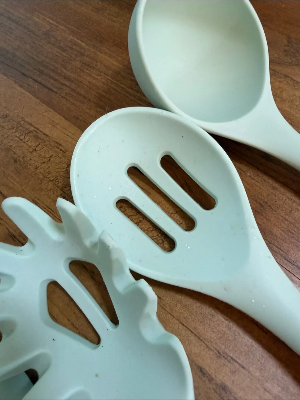 Mint Green Silicone & Wood Kitchen Utensil Set - 6 Piece
